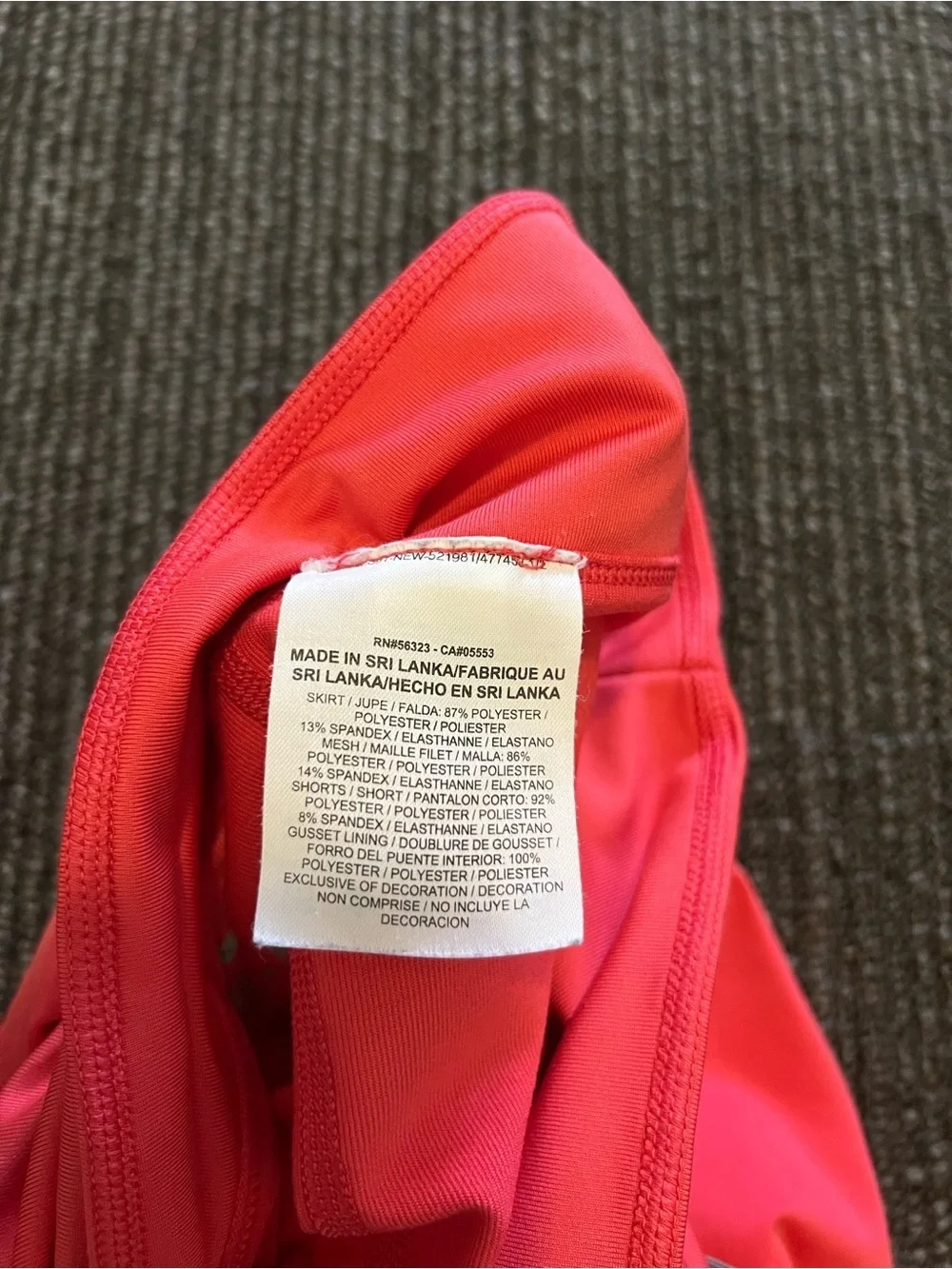 Nike Coral Red Athletic Skort with Gray Trim